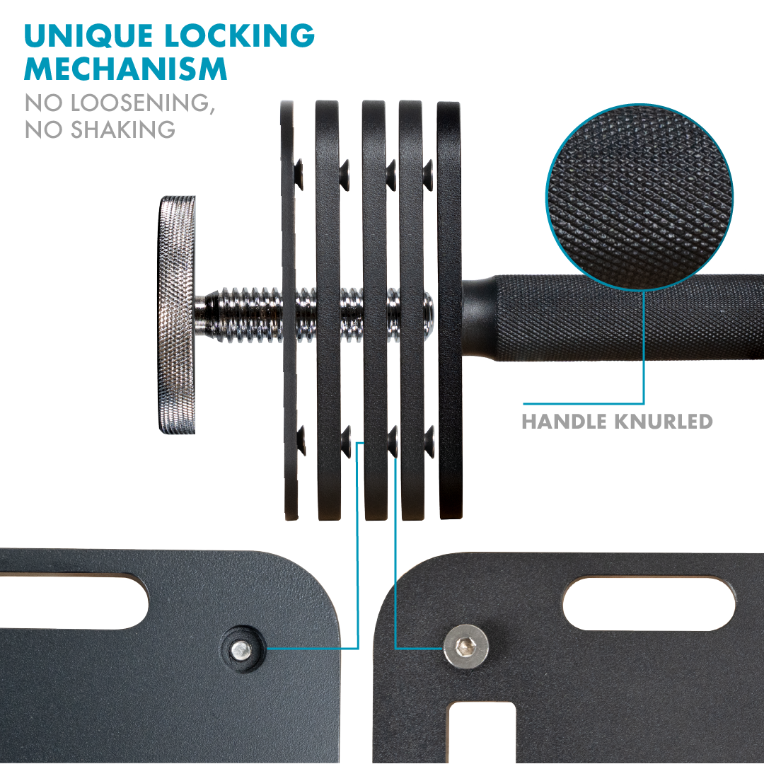 Progression Fitness Adjustable Dumbbells - 10 to 50lbs