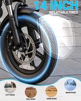 DYU X1 Mini Flex 14 Suspension E-Bike – WHITE-EXO -OTHER-E MOTION-Flaman Fitness-3
