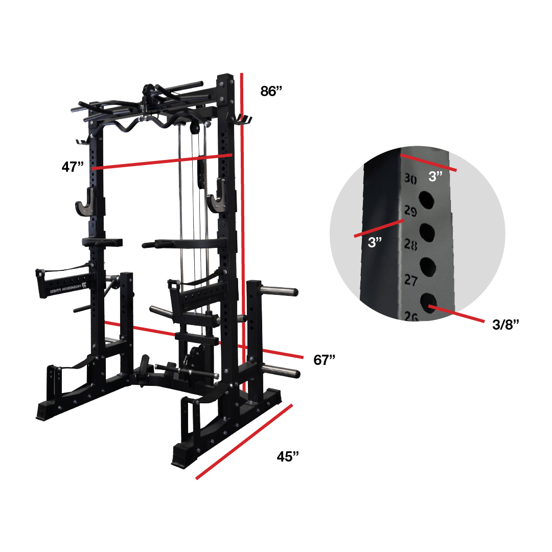 Progression Fitness 275 Super Half Rack - Weight Lifting Half Rack - Flaman Fitness - 3