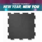 QS Rubber 2'x2'x6mm OD Interlocking Tile Mat - BLACK - Interlocking Square - QS Rubber - 1