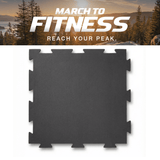 QS Rubber 2'x2'x6mm OD Interlocking Tile Mat - BLACK - Interlocking Square - QS Rubber - 1