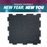 QS Rubber 2'x2'x6mm OD Interlocking Tile Mat - GREY SPECKLE - Interlocking Square - QS Rubber - 1