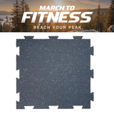 QS Rubber 2'x2'x6mm OD Interlocking Tile Mat - GREY SPECKLE - Interlocking Square - QS Rubber - 1