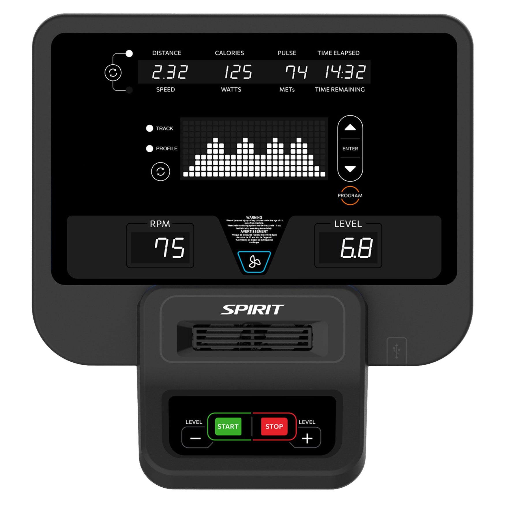 Spirit CR800 Recumbent Bike Flaman Fitness - Main Image