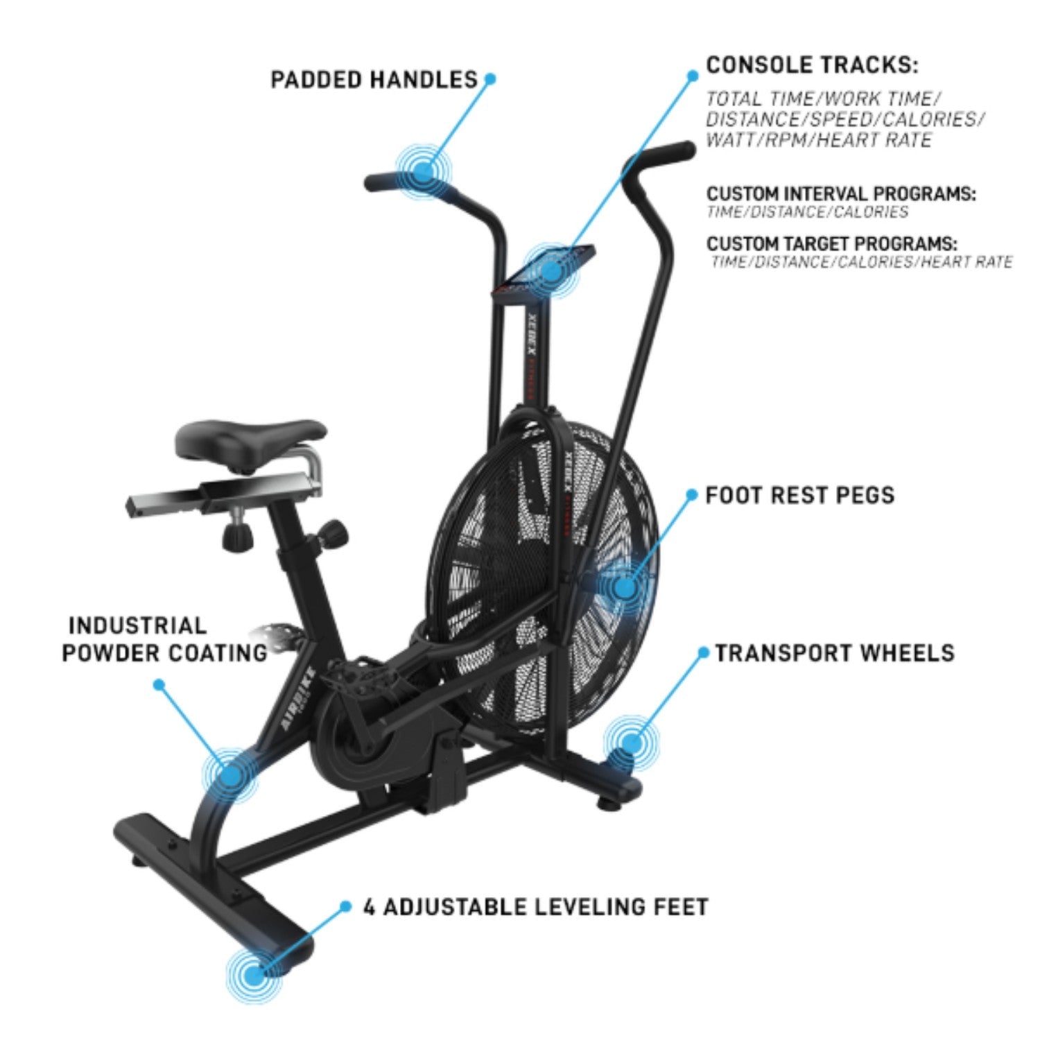 Cardio Machine Airuno Assault Bike Xebex Air Bike 1000 Eco Flaman