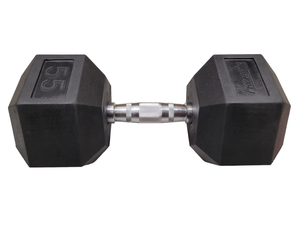 Flaman Fitness Progression Rubber Hex Dumbbells 65 LB Single