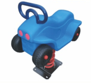 OUTDOOR Blue Car Spring Ride-Free Standing Play-Flaman Family-1