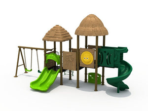 OUTDOOR Straw House Playground (FY-03002)-Commercial Playgrounds-Flaman Family-1
