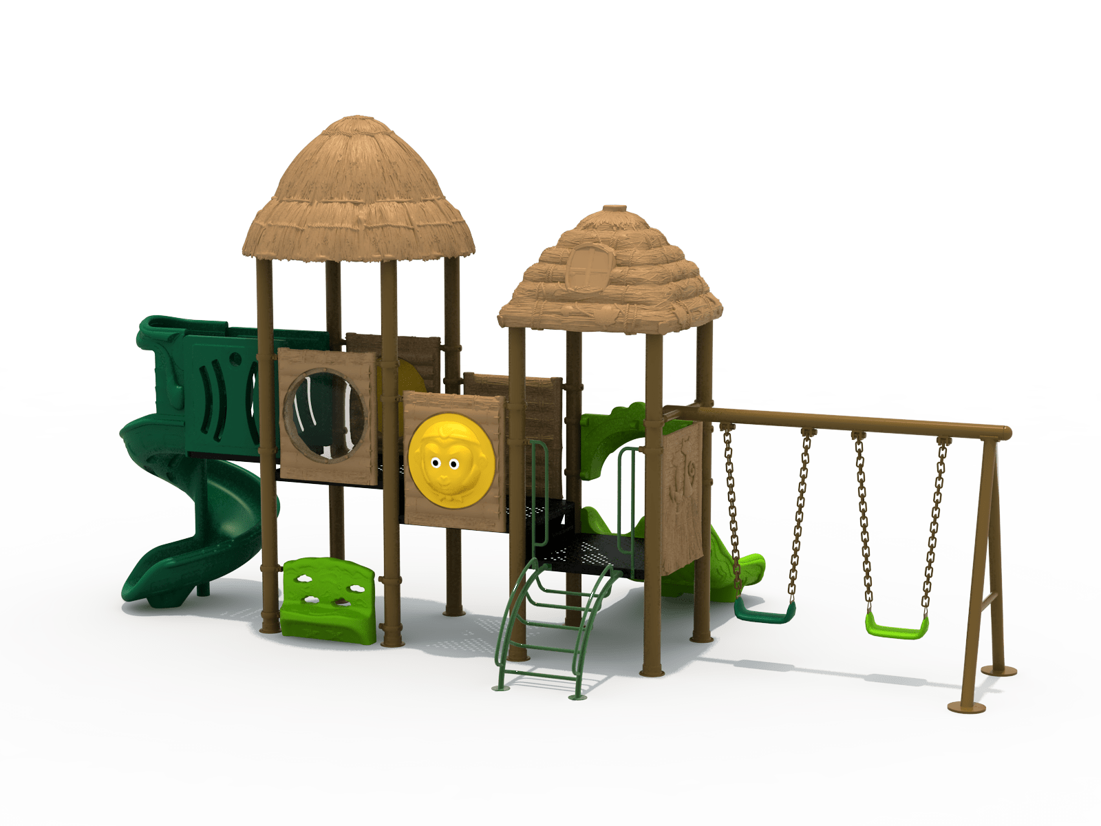 OUTDOOR Straw House Playground (FY-03002)-Commercial Playgrounds-Flaman Family-2