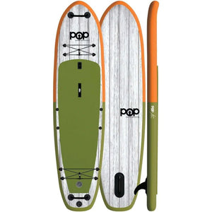 POP 11' 6" Inflatable El Capitan Paddle Board (Orange/Green)-Paddleboards-POP Board Co.-1