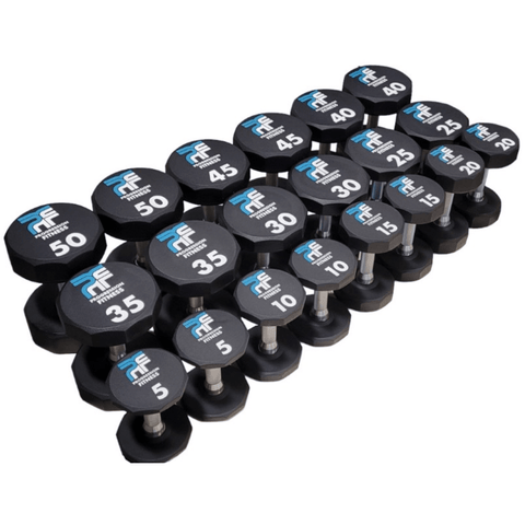 Flaman Fitness Progression Fitness 5 50lb Commercial Urethane Dumbbell Set