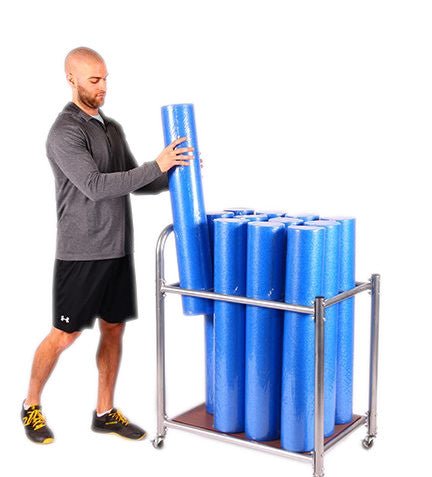 Flaman Fitness | Progression Foam Roller Rack - Cart Holds 12 Pc