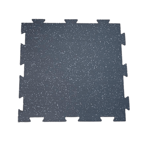 QS Rubber Interlocking Square - Black and Grey Speckle (1.8' x 1.8' x 6 MM (22" x 22" x 6 MM)-Interlocking Square-QS Rubber-1