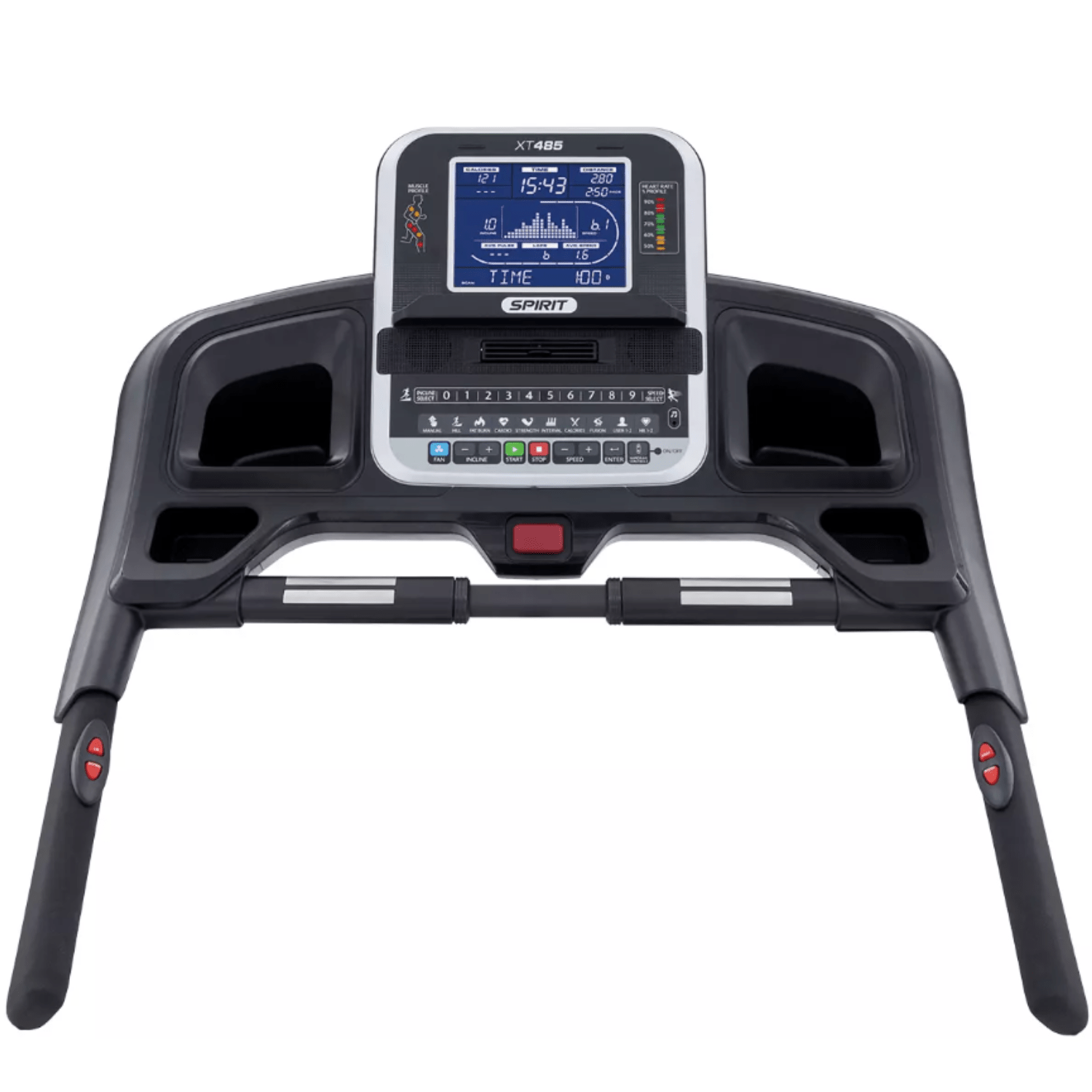 Spirit XT485 Treadmill - Silver-Folding-Flaman Fitness-6