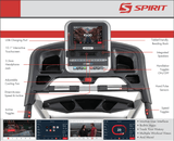 Spirit XT485ENT Treadmill w/10.1" Touchscreen-Touchscreen Models-Spirit Fitness-23