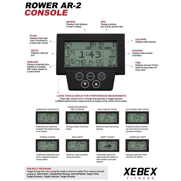 Xebex Rower Machine V2 (AR-2)-Chain Linked Rower-Xebex Fitness-3