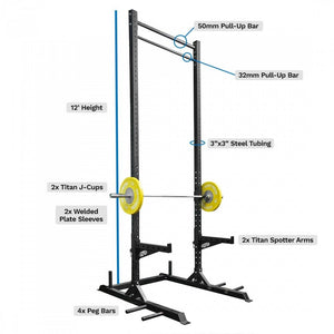 Xebex Titan Guillotine Commercial Half Rack (SPRK710HDT2)-Weight Lifting Rack-GET RXD LLC ( c/o Xebex Inc. )-3